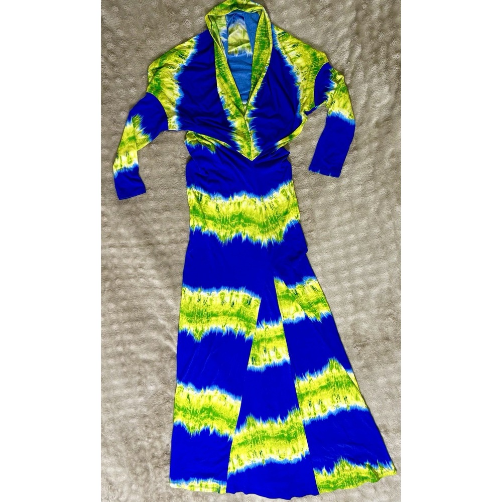 Sexy Diva XL Blue Green Tie Dye Maxi Dress Stock B15